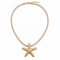 Hera star halskæde beige