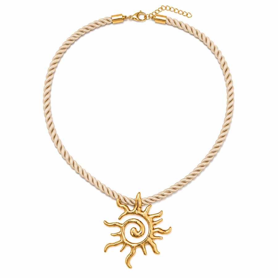 Hera sun halskæde beige
