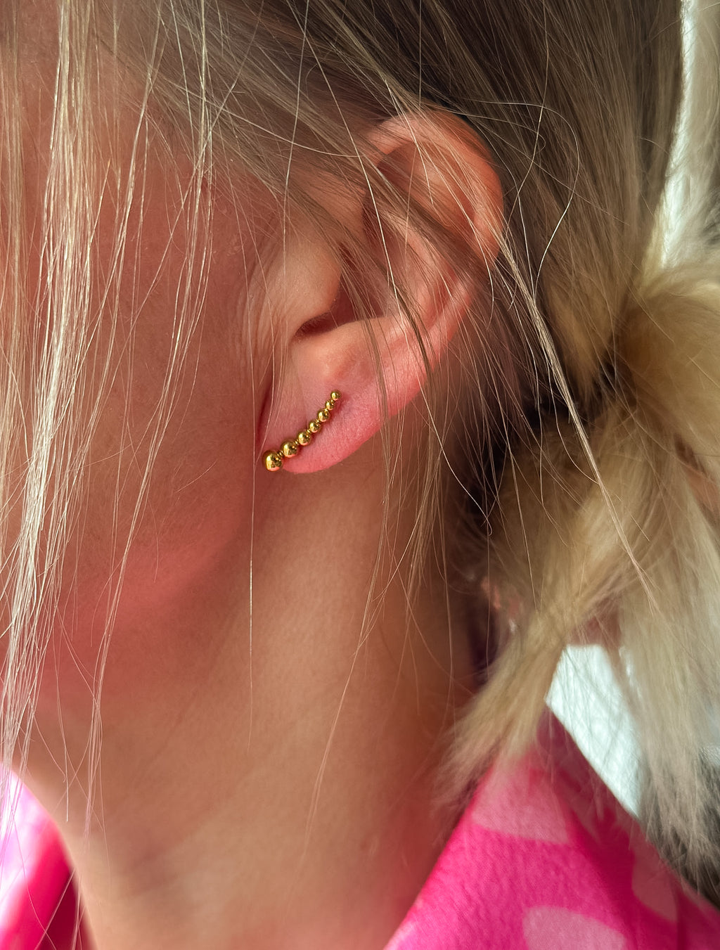 Bubble drop ørestikker guldfarvet