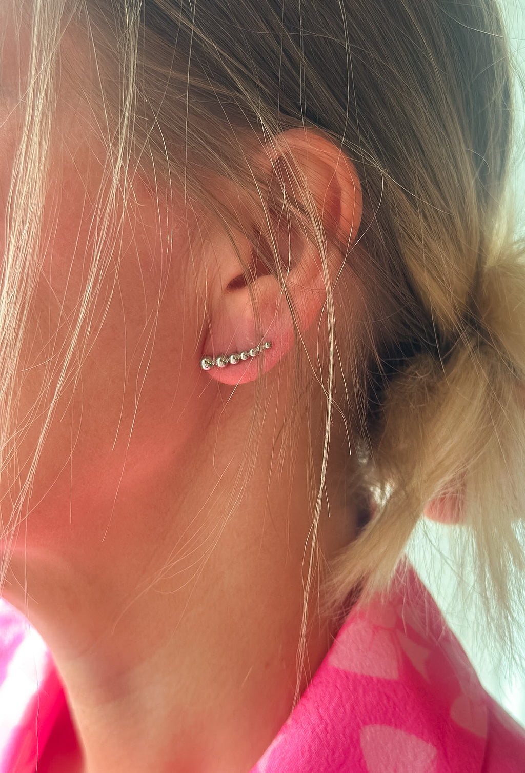 Bubble drop ørestikker sølvfarvet