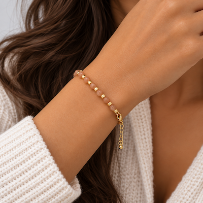 Rosa quartz armbånd
