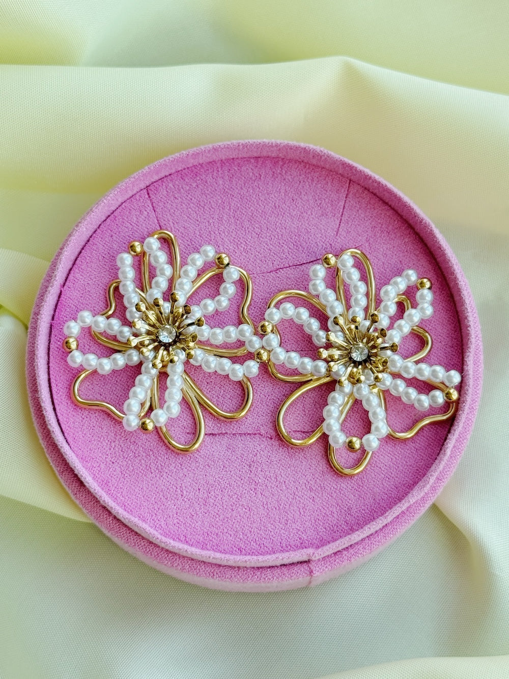 Flower glam øreringe hvid