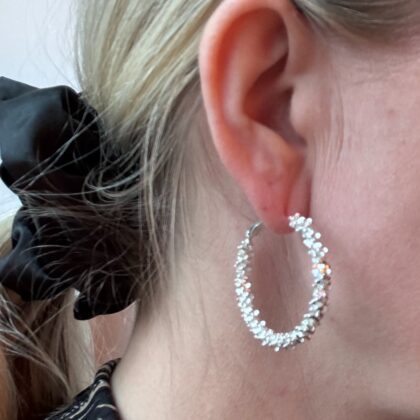 Rev creoler sølvfarve - large