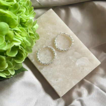 Rev creoler sølvfarve - large