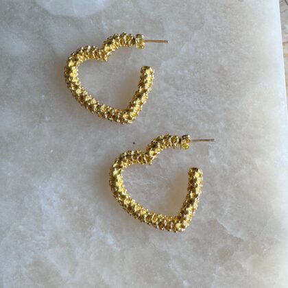 Ruffel heart creoler