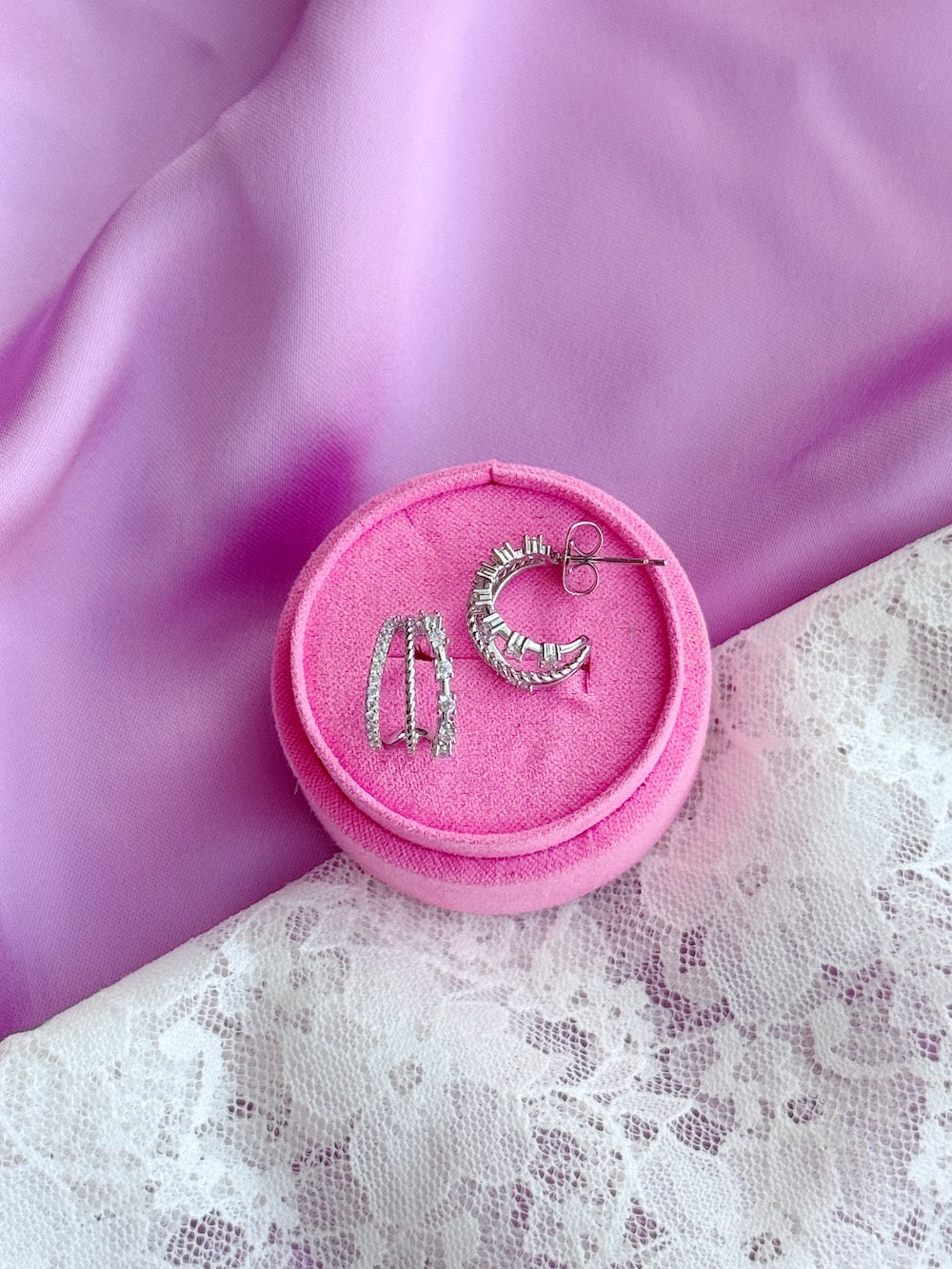 Sofie ørestikker - sølvfarve